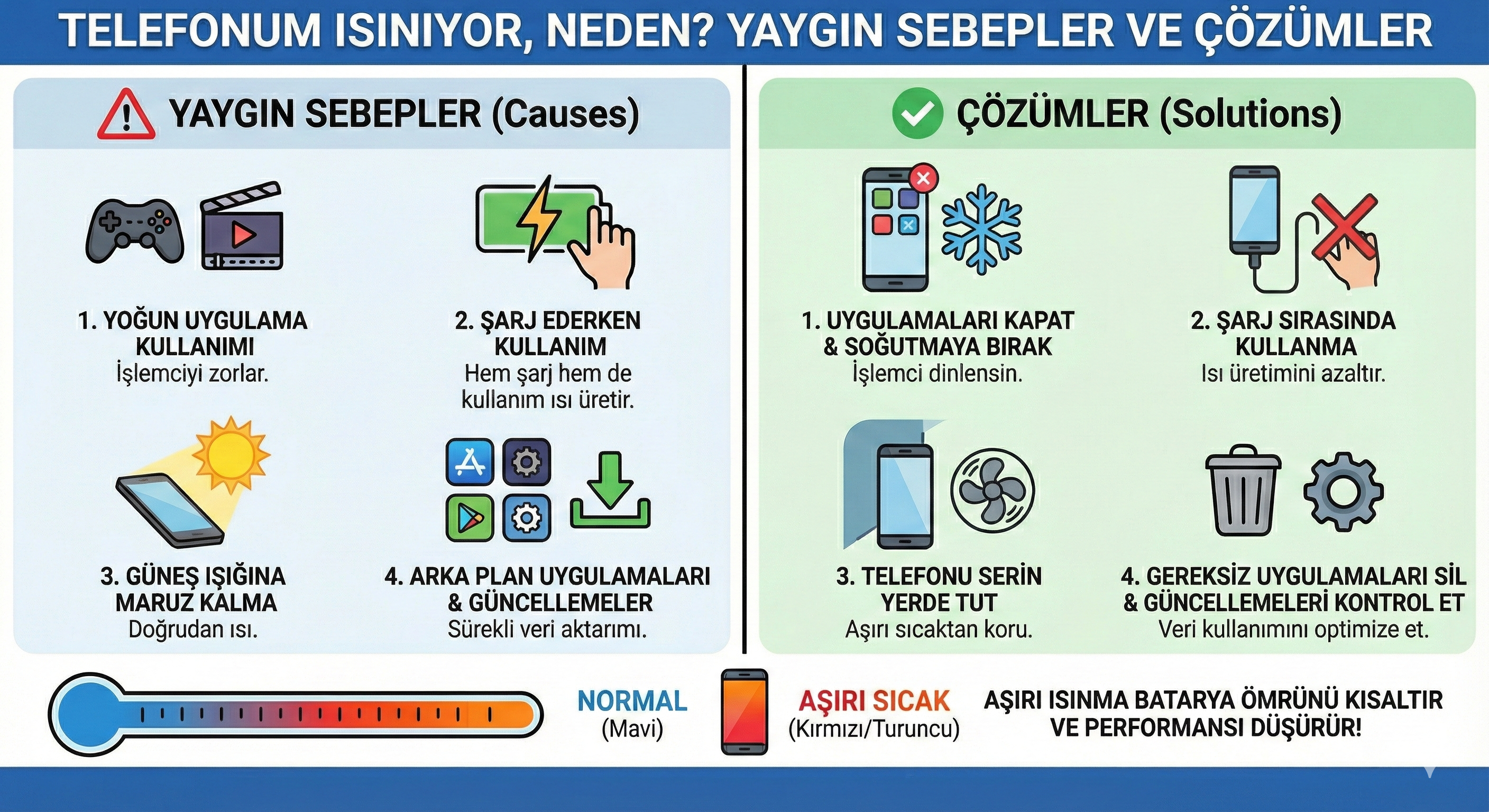 Telefonum Isiniyor, Neden? En Yaygin Sebepler ve Cozumler